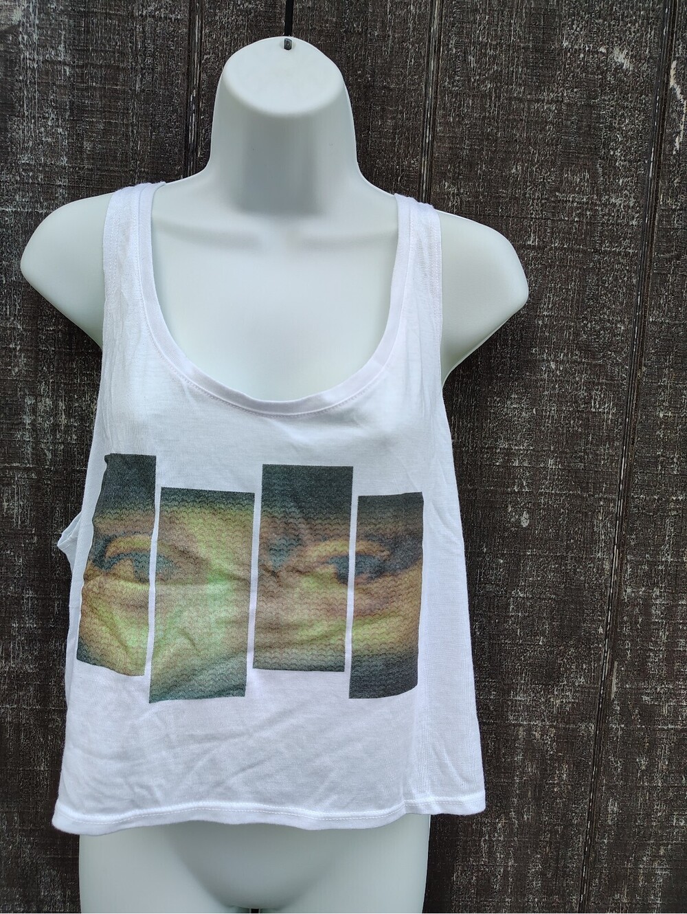 Black Scale Mona Lisa Crop Tank Top